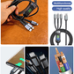 ⚡Limited time sale 50% discount!! ✨Transparent luminous 100w Super fast charging three-in-one data cable