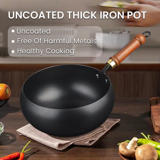 💎 Chef's Choice! Raw Cast Iron Cookpot - Perfect for Searing, Braising & Campfire Cooking
