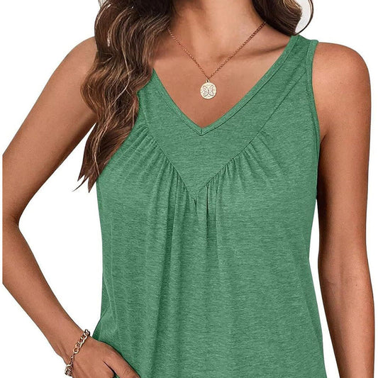 💥Limited time 50% off🍃 Women’s V-Neck Sleeveless Tank Top – Effortless Comfort & Chic Style! ✨👚